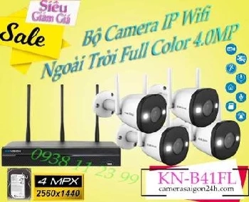 Lắp đặt camera tân phú Trọn Bộ Camera Ip Wifi Ngoài Trời Full Color KN-B41FL